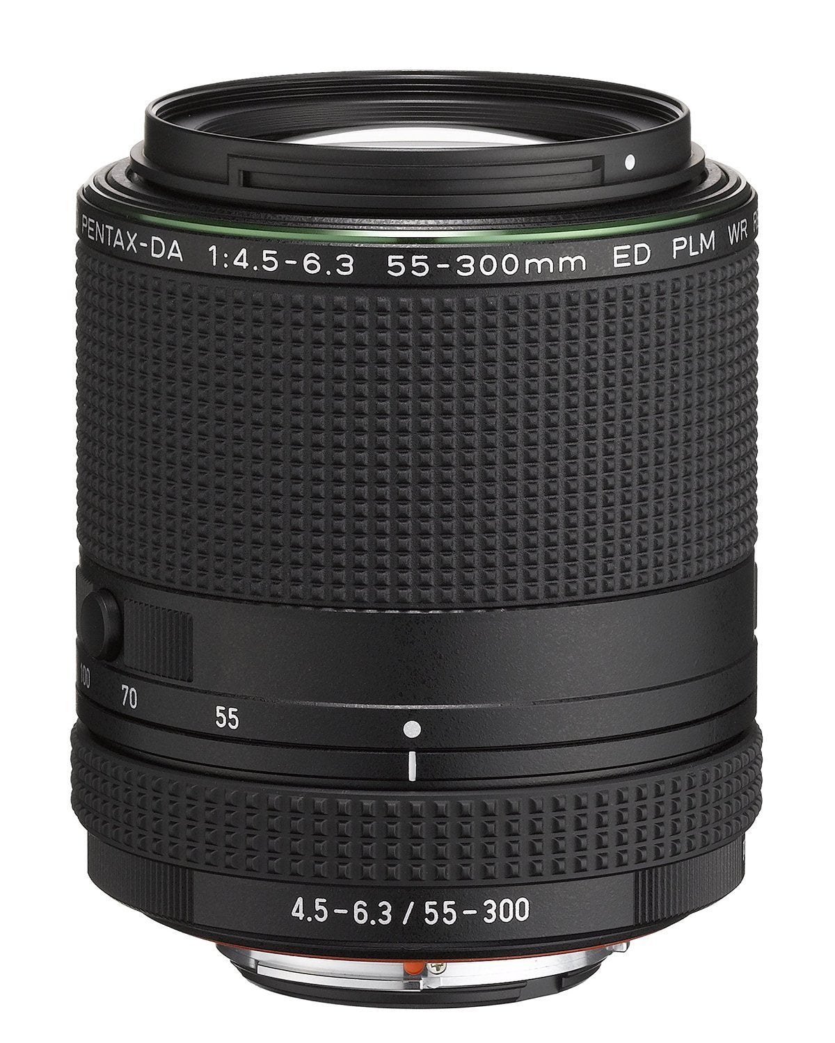 Pentax HD DA 55-300 mm F4.5 - 6.3 ED PLM WR RE Teleobjetivo Zoom Compacto AF Rápido y Silencioso Resistente al Agua Distancia de Enfoque Mínima de 0.95 metros Diseño Compacto y Ligero, Negro