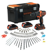 BLACK+DECKER BDCHD181B3A, Taladro de Pistola Perforacion, Taladro a Percusión, Desatornillar 2.5 cm, 1 cm, 40 Nm
