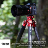 Rollei Easy Traveler - Trípode de Carbono (Capacidad de Carga de 5 kg, Altura de 160 cm, Ultraligero, Compacto, función de Bloqueo)