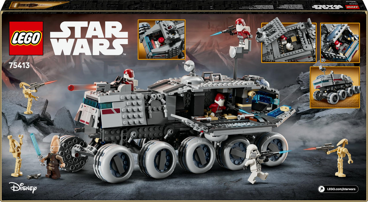 LEGO Star Wars 75413 Juggernaut de la República - Juguete de Construcción con 3 Figuras de Droides y 5 Minifiguras inc. Ki-Adi-Mundi con Espada Láser - Regalo para Niños de 9+ Años de Las Guerras Clon