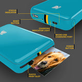 KODAK Step Impresora de fotos instantánea para smartphone - Mini portátil inalámbrica en color - Fotos adhesivas Zink 2x3” - Bluetooth compatible con iOS y Android - App de edición divertida - Azul