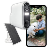 Konyks Camini Air 2 Solar - Cámara de vigilancia al Aire Libre inalámbrica WiFi con Panel Solar, notificaciones detección de Movimiento, visión Nocturna en Color, función de iluminación y Sirena