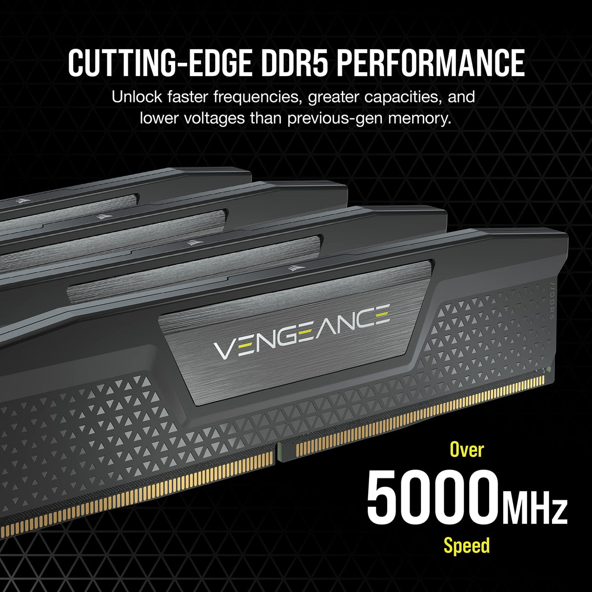 Corsair Vengeance DDR5 64GB (2x32GB) 6200MHz C32 Optimizada para Intel Memoria (Regulación de Voltaje a Bordo, Perfiles XMP 3.0 Personalizados, Formato Compacto, Disipador de Calor de Aluminio) Negro