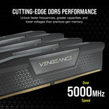 Corsair Vengeance DDR5 64GB (2x32GB) 6200MHz C32 Optimizada para Intel Memoria (Regulación de Voltaje a Bordo, Perfiles XMP 3.0 Personalizados, Formato Compacto, Disipador de Calor de Aluminio) Negro