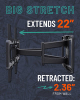 ECHOGEAR MaxMotion - Soporte de Pared para televisores Grandes de hasta 90 Pulgadas, Movimiento Completo con Giro, inclinación y extensión Suaves, diseño Universal Que Funciona con Samsung, Vizio y