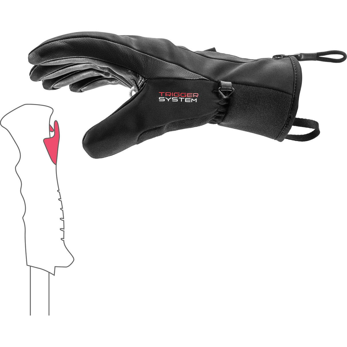 LEKI Ebony 3D - Guantes para Mujer, Color Negro, 6,5