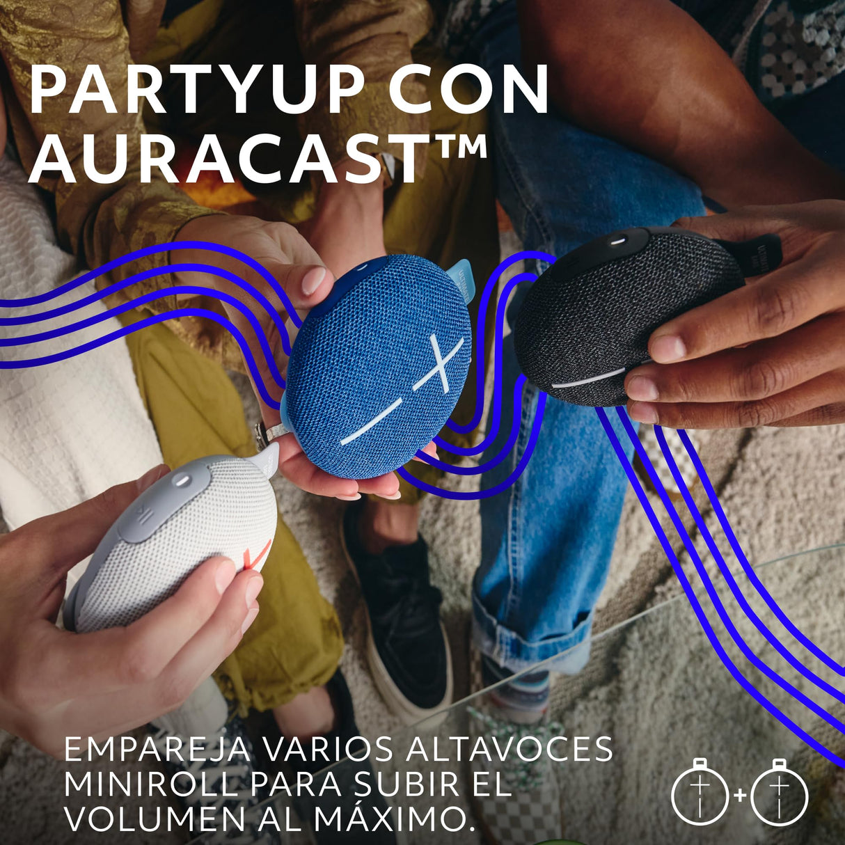 Ultimate Ears MINIROLL, Altavoz Bluetooth Resistente al Agua y ultraportátil, Graves potentes, IP67 a Prueba de Polvo, Radio de acción de 40 m (Majestic Blue)
