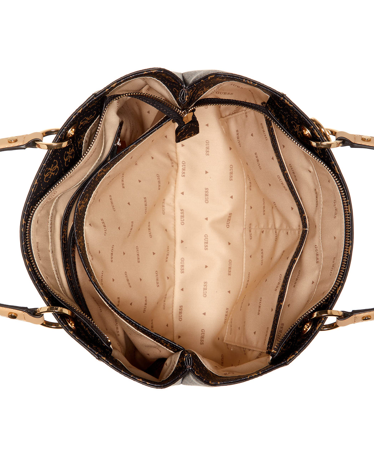 GUESS Noelle Noel Tote, Bolso de Hombro para Mujer, Logotipo marrón, Talla única
