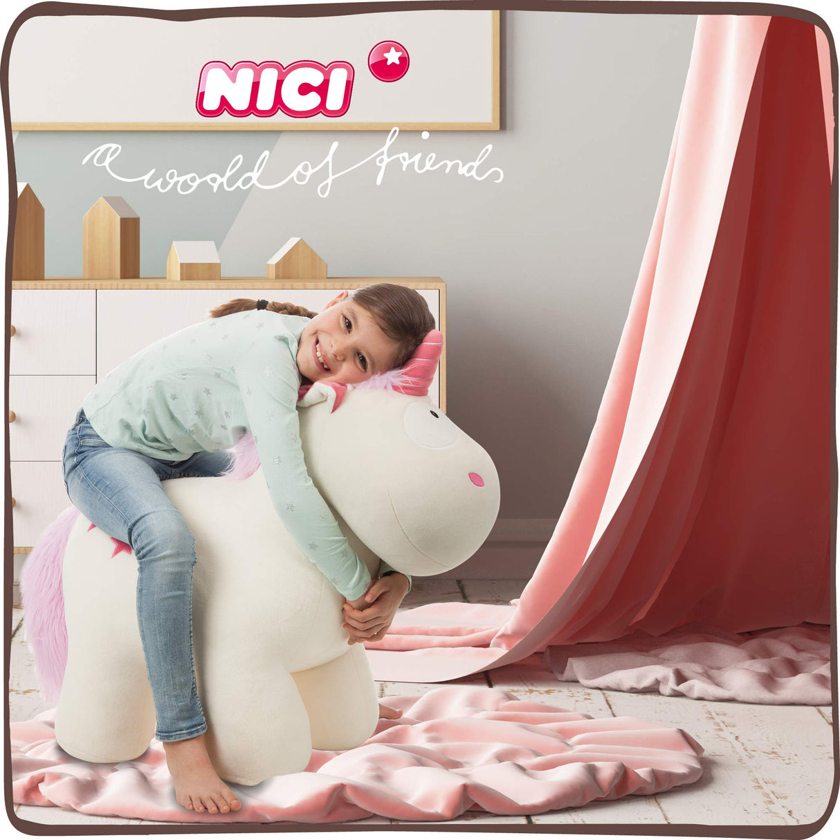 Nici – Unicornio Theodor 40126. Asiento. 80 cm. Soporta hasta 100 kg