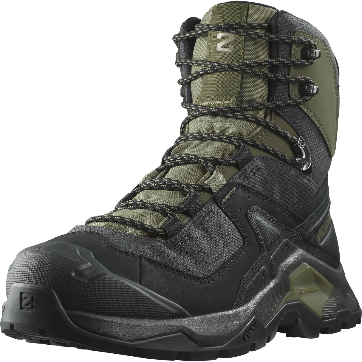 Salomon Quest Element Gore-Tex Botas de Senderismo de Piel para Hombre, Impermeable, Agarre Máximo, Zapatos Trekking, Black, 44 2/3