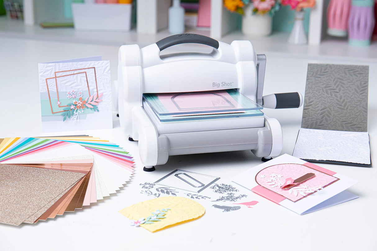Kit para principiantes de troquelado y estampado manual Sizzix Big Shot (6 pulgadas) | Fabricación de tarjetas, manualidades con papel, álbumes de recortes