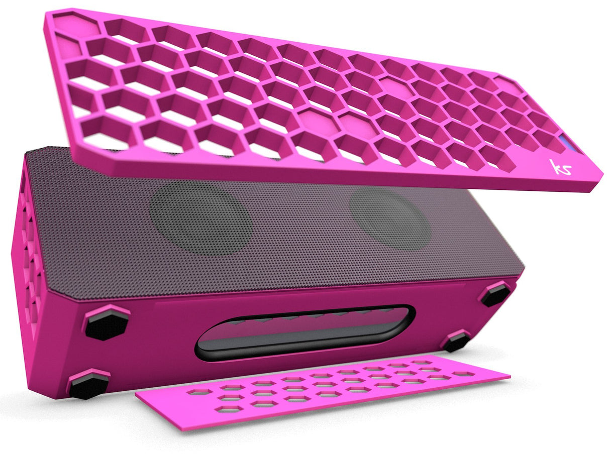 KitSound Hive - Altavoz Bluetooth (inalámbrico, estéreo) rosa