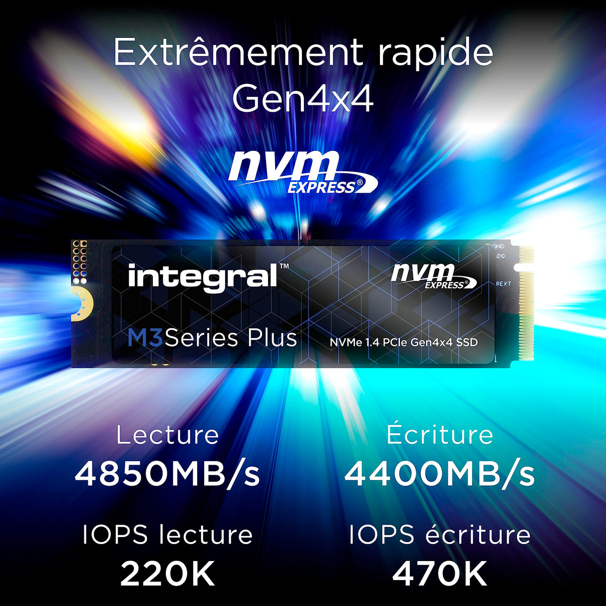 Integral Unidad de Estado Sólido SSD NVMe 2TB M.2 2280 PCIe Gen4x4 - R-4850MB/s W-4400MB/s TLC