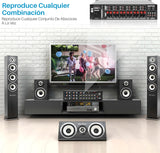 Pyle Amplificador de Sonido, 4000W, Bluetooth, Inalambrico, Sistema de Caja de Receptor Estereo, para el hogar, 8 Canales, RCA, USB, AUX, Altavoces, PA, Teatro, Estudio, Escenario