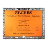 ARCHES 1795089 - Papel de Acuarela en Bloc (46 x 61 cm, encolado por 4 Caras, 300 g/m², Grano Grueso), 20 Hojas, Color Blanco Natural