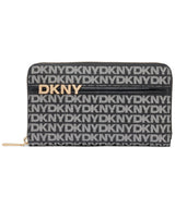 DKNY Avril Zip Around Wallet, Billfold Mujer'S, Logotipo Negro y Negro, Large