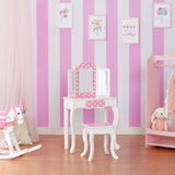 Fantasy Fields Teamson Kids Juego De Tocador Rosa con Espejo Y Luces Tocador Madera TD-11670FL