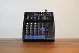 Gemini Sound GEM-08USB Mezclador analógico de 8 canales compacto que incluye 2 canales de micrófono, EQ de 3 bandas, reproducción USB de dispositivos USB y transmisión de Bluetooth