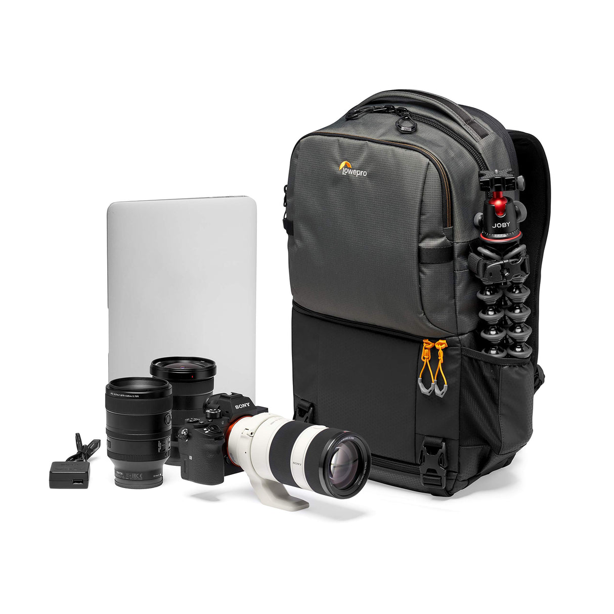 Lowepro Fastpack BP 250 AW III - Mochila para Cámara Refelx DSLR Sin Espejo, con Acceso QuickDoor, Compartimento Para Portátil de 13”, Para Cámaras Nikon D850, 300D Ripstop, Color Gris