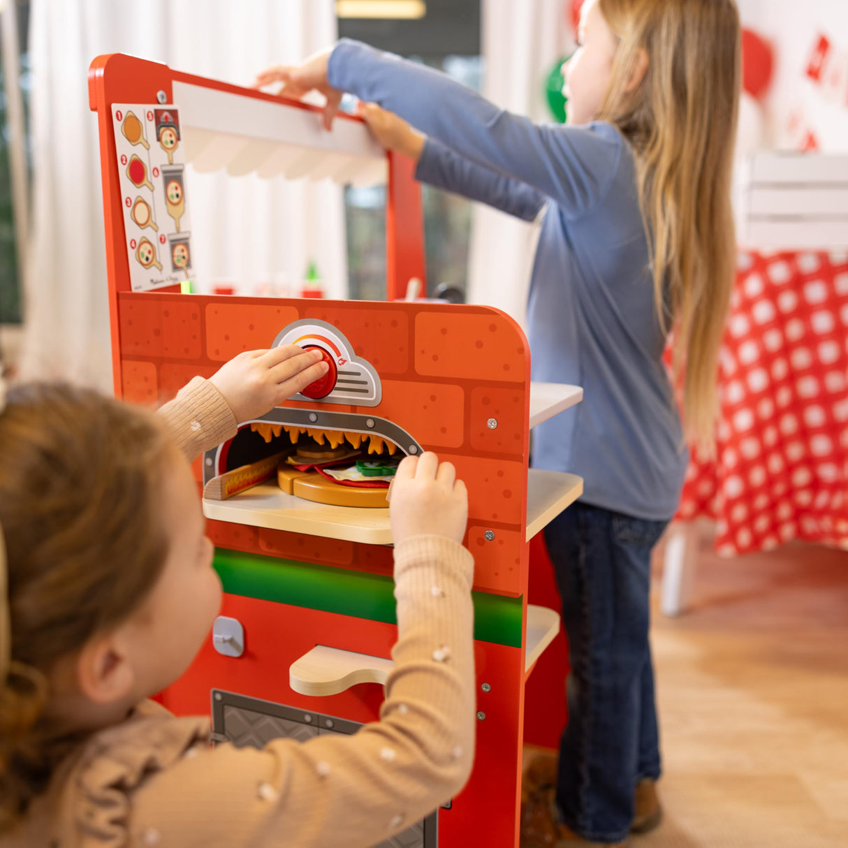 Melissa & Doug - Centro de Actividades con camioneta de Pizza de Madera, con Alimentos de Juguete, para niños y niñas de a Partir de 3 años