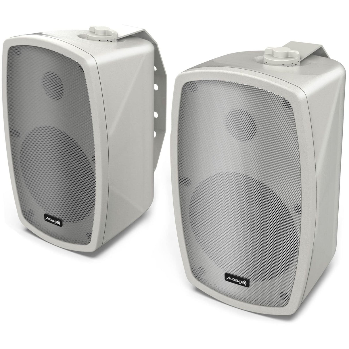 Audibax Ambient 5 White - Altavoces Pasivos de Estantería HiFi - Pareja de Altavoces Estereo de 2 Vías - Potencia Continua de 30W - Soporte de Pared Incluido - Altavoces con Woofer de 5,25"