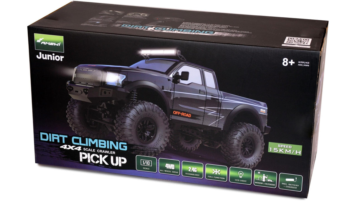 Amewi Dirt Climbing Pickup Crawler 4WD 1:10 RTR Negro RC Control Remoto