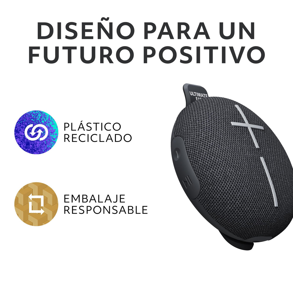 Ultimate Ears MINIROLL, Altavoz Bluetooth Resistente al Agua y ultraportátil, Graves potentes, IP67 a Prueba de Polvo, Radio de acción de 40 m (Gentle Black)
