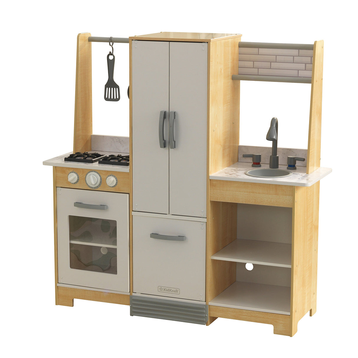 KidKraft Cocina de juguete Modern-Day de madera para niños con EZ Kraft Assembly con accesorios de juego incluidos, juguetes niños y niñas 3+ años (53423)