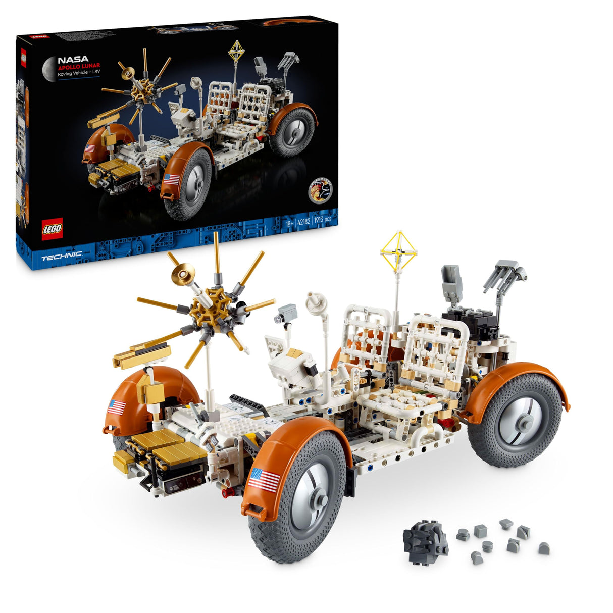 LEGO Technic Vehículo de Exploración Lunar NASA Apollo Róver Espacial, Maqueta para Adultos, Regalo Coleccionable para Hombres y Mujeres Fans de la Ciencia, Decoración del Hogar y Oficina 42182