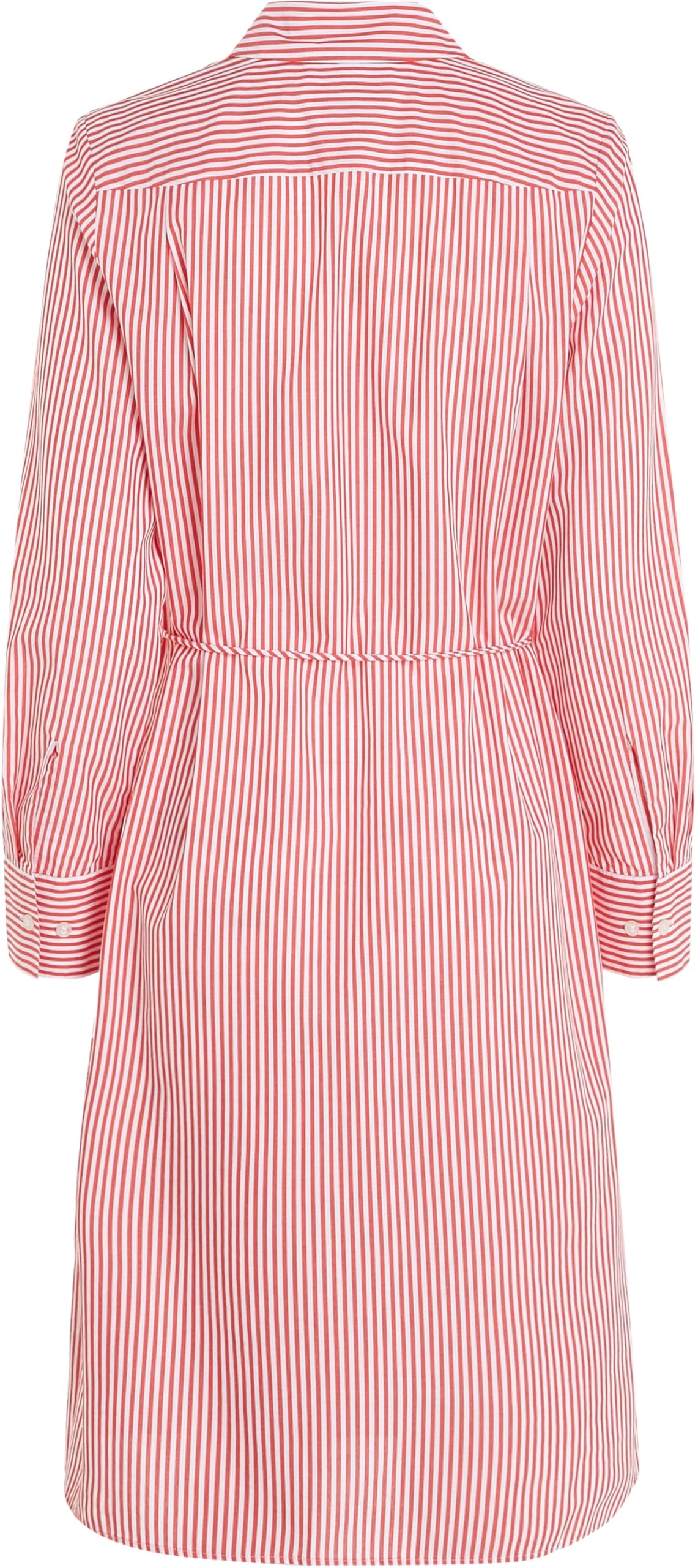 Tommy Hilfiger Vestido camisero Mujer Essential Shirt Dress hasta la rodilla, Rojo (Ithaka Stp/ Fierce Red), 38
