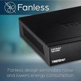 TRENDnet, TEG-S380, Conmutador 2.5G no administrado de 8 Puertos, 8 Puertos 2.5GBASE-T, Capacidad de conmutación de 40 Gbps, retrocompatible con Dispositivos de 10-100-1000 Mbps, sin Ventilador