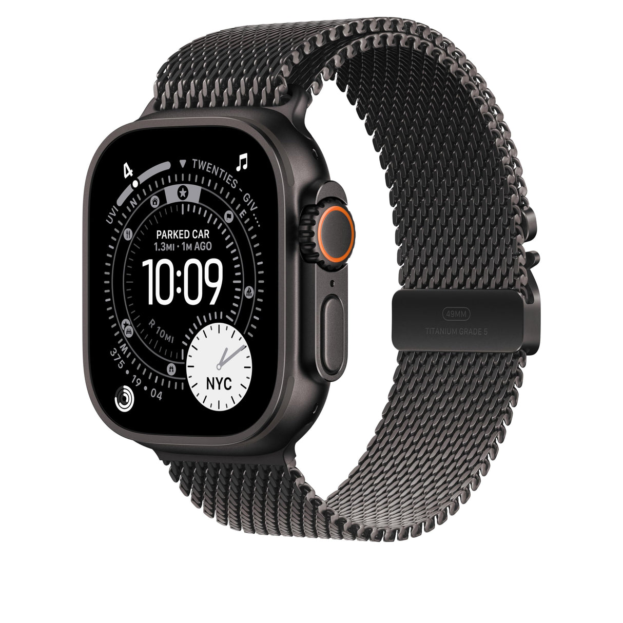 Apple Watch Band - Pulsera Milanese Loop - 49 mm - Titanio Negro - Talla L