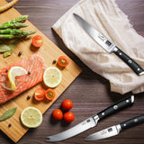 SHAN ZU - Juego de cuchillos de cocina con bloque, 14 piezas, profesional de alto carbono alemán, juego de cuchillos con sacapuntas, juegos de cuchillos para cocina con bloque