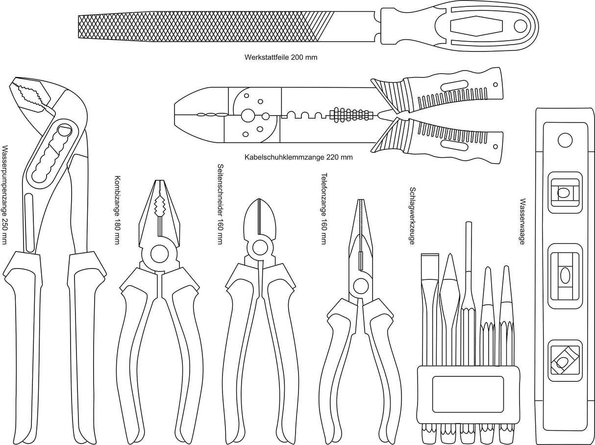 Mannesmann - M29077 - Carro de aluminio para herramientas, equipado, 159 piezas.