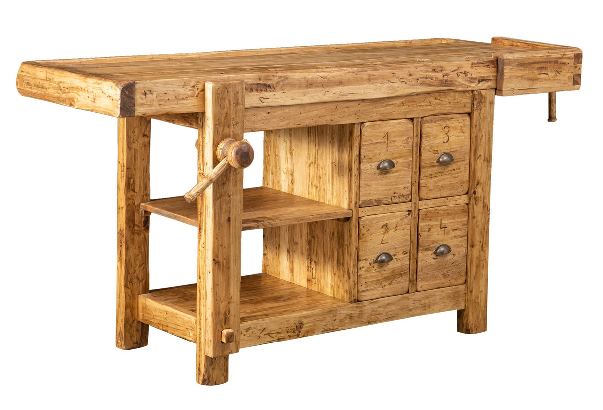 Biscottini 3000005161734 Bancos de Trabajo, Madera, marrón, 184 x 74 x 92 cm