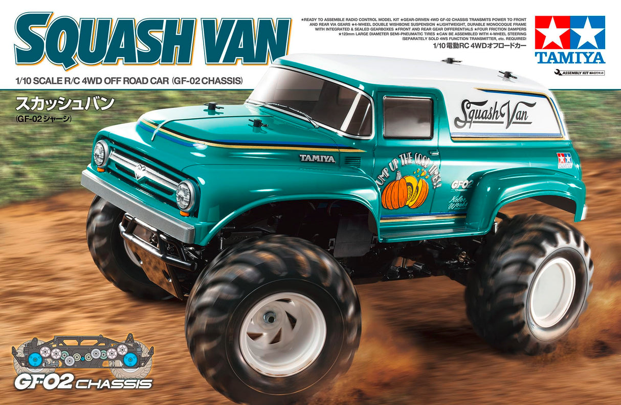 Tamiya 58725 1:10 RC Squash Van 4WD GF-02 - Coche teledirigido, vehículo, modelismo, Montaje, Hobby, Kit RC, sin Pintar