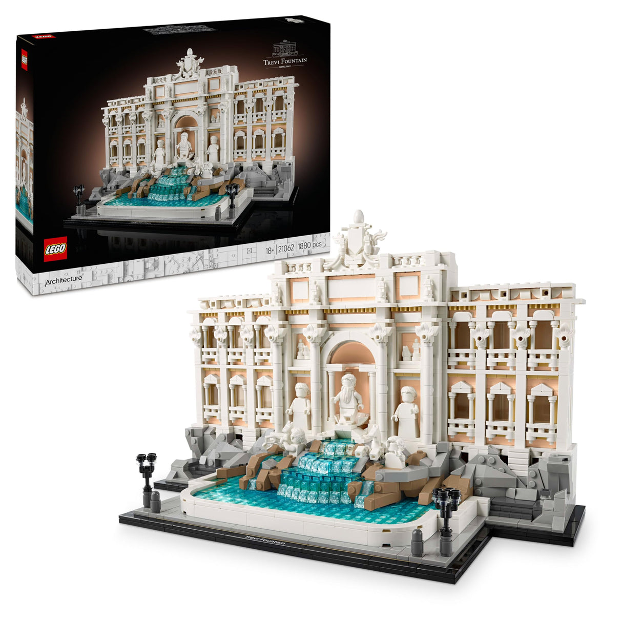 LEGO Architecture Fontana di Trevi Maqueta para Construir para Adultos, Monumento Italiano de Fuente Barroca y Minifiguras, Decoración del Hogar, Regalo para Viajeros 21062