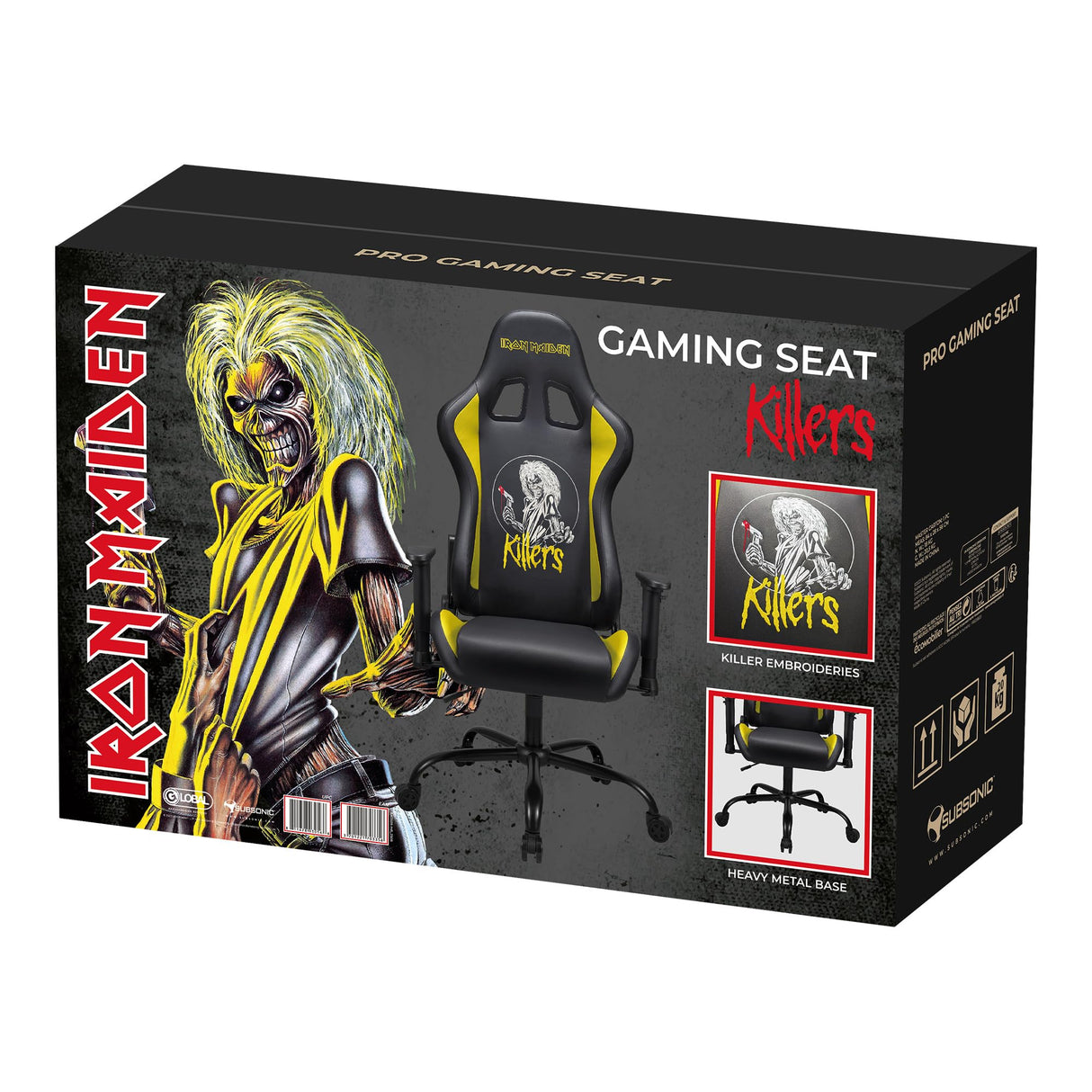 Subsonic Iron Maiden - Silla Gaming ergonomica Respaldo/Asientos Ajustables - Silla de Oficina Gamer para Adultos con Licencia Oficial