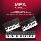 Akai Professional MPK Mini MK3 - Teclado Controlador MIDI USB de 25 Teclas con 8 Drum Pads, 8 Perillas, Software de Producción Musical y Native Instruments Sound Package (NKS Integration)