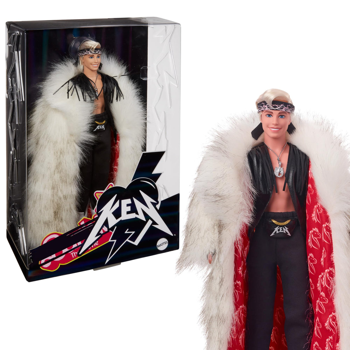 Barbie The Movie - Ken rockero Muñeco con chaleco de flecos y bandana, juguete de colección, regalo +3 años (Mattel HRF31)