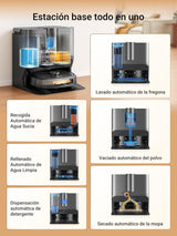 Eureka J20 Robot Aspirador y Fregasuelos, Succión de 8000Pa, Diseño de Mopa con Secado Automático, Evitación de Obstáculos, Detección de Alfombras, Estación Base Autolimpiable, Control por Voz