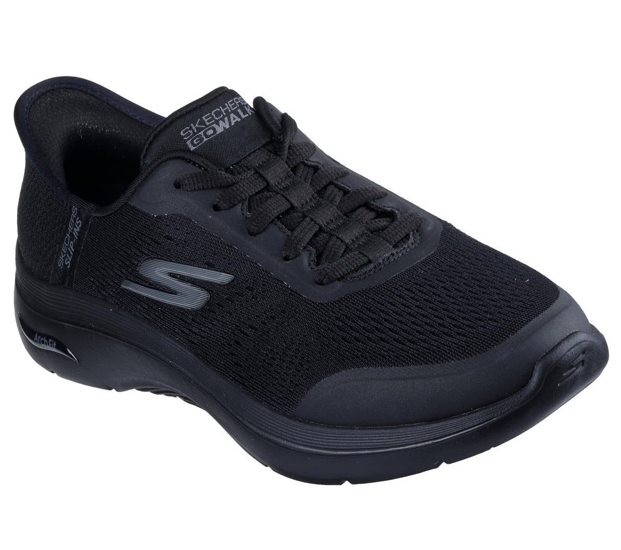 Skechers Go Walk Arch Fit 2.0 Valencia, Zapatillas Mujer, Black Textile/Trim, 38.5 EU