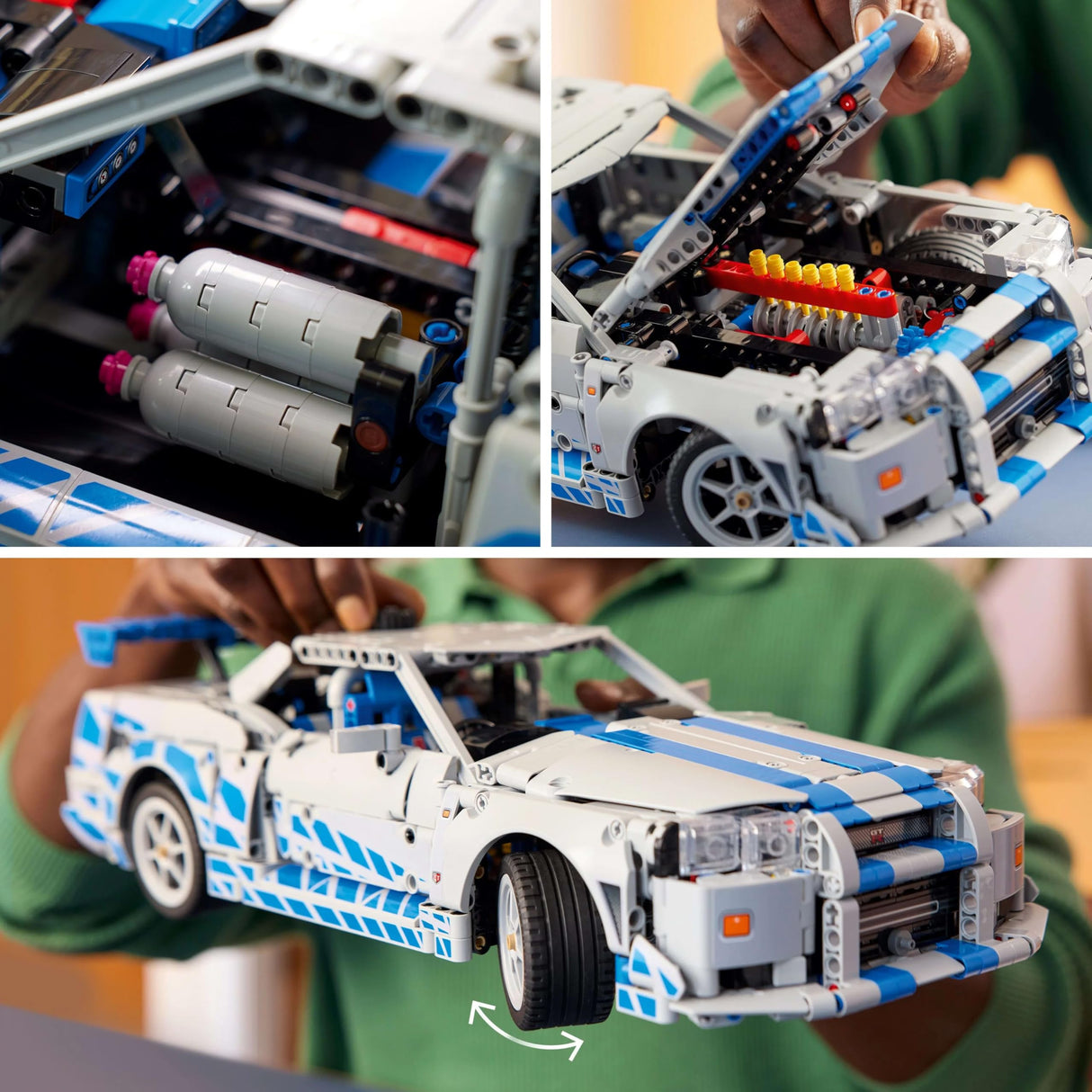 LEGO Technic Coche Nissan Skyline GT-R (R34) de 2 Fast 2 Furious - Kit de Maqueta de Coche para Adultos - Función de Derrape, Dirección, Suspensión y Motor de 6 Cilindros - Regalo para Hombres 42210