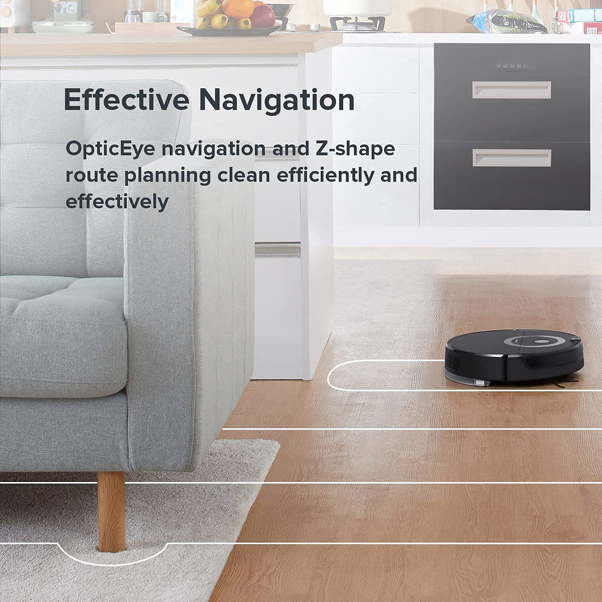 Roborock E5 Robot Aspirador y Mopa para Todos los Suelos con Control Remoto y App/Voz (2500Pa, 200min de duración, 640ml polvo/180ml tanque de agua, auto. Sistema de ruta giroscópico) Negro
