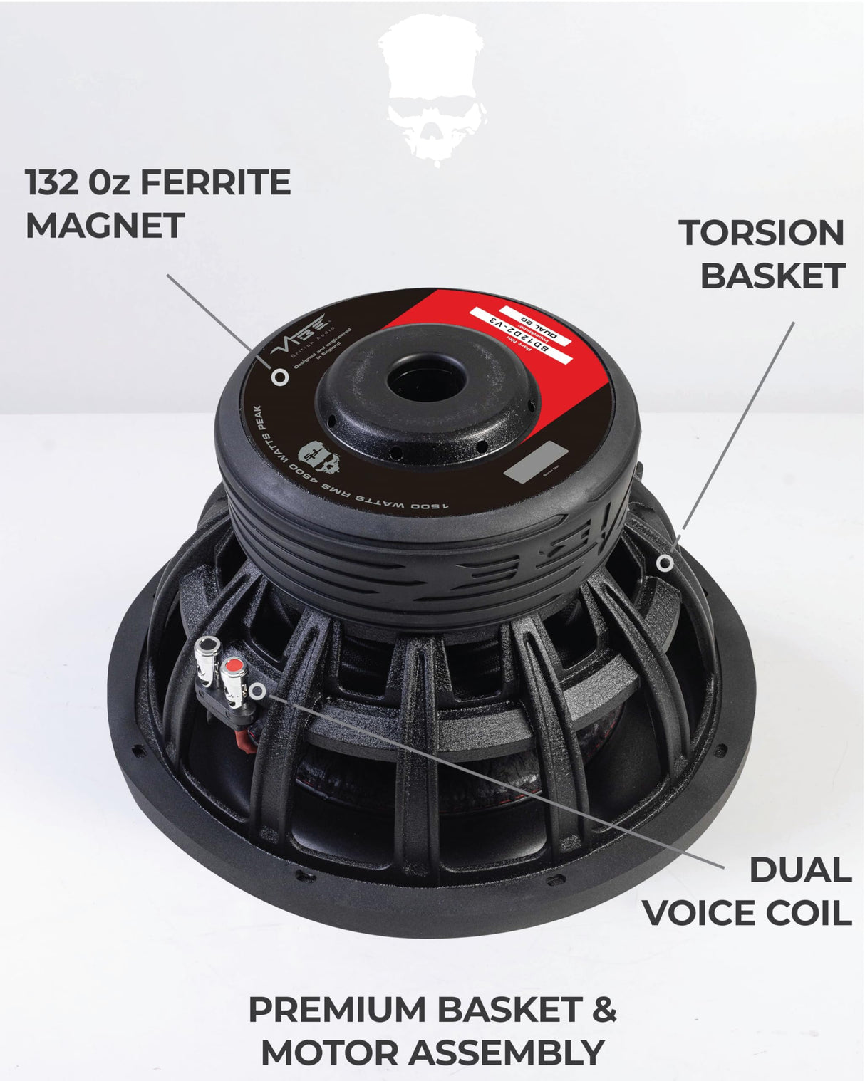 VIBE BD12SPL Subwoofer de 12 Pulgadas (Dual 4 ohmios) 1500 W RMS SPL