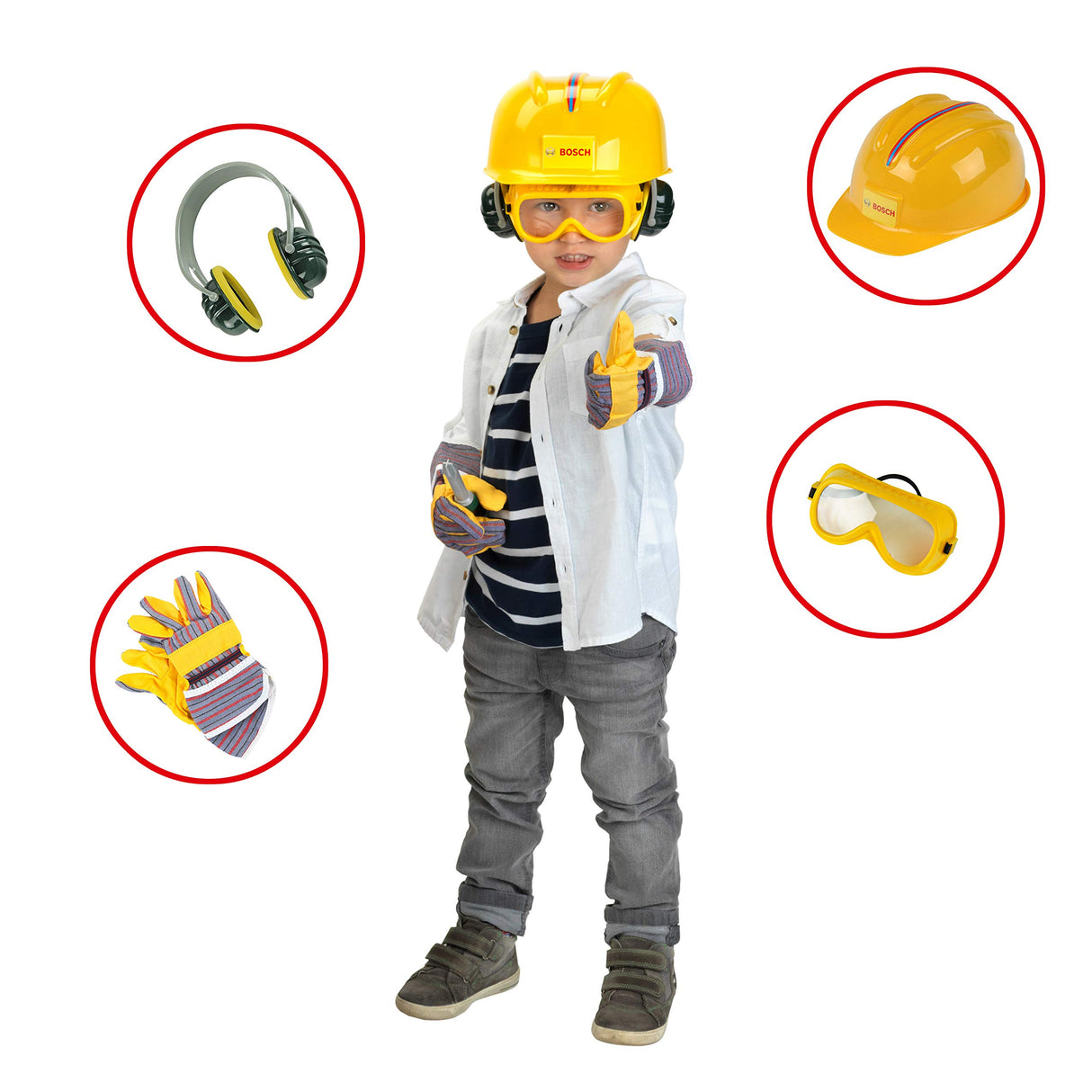 Theo Klein 8485 Banco de trabajo N.º 1 de Bosch I 150 piezas I Incluye destornillador eléctrico, set de construcción, máquina amoladora y mucho más I Medidas: 62 cm x 42 cm x 100 cm