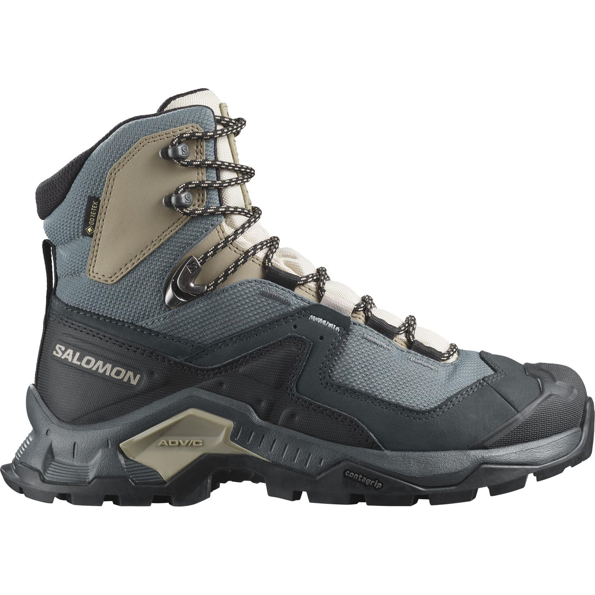 Salomon Quest Element Gore-Tex Botas de Senderismo de Piel para Mujer, Impermeable, Agarre Máximo, Zapatos Trekking, Ebony, 37 1/3