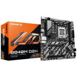 GIGABYTE B840M D2H Placa Base - Procesadores AMD Ryzen 9000, VRM de 5+2+2 Fases, hasta 7600 MHz DDR5, 1xPCIe 4.0 + 1xPCIe 3.0 M.2, LAN 2.5GbE, USB 3.2 Gen 1