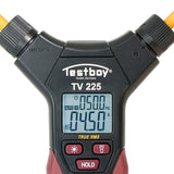 Pinza amperimétrica flexible Testboy TV 225 (medición de corriente hasta 3000 A AC, iluminación LED del punto de medición, medición sin contacto, método de medición T-RMS), rojo/negro