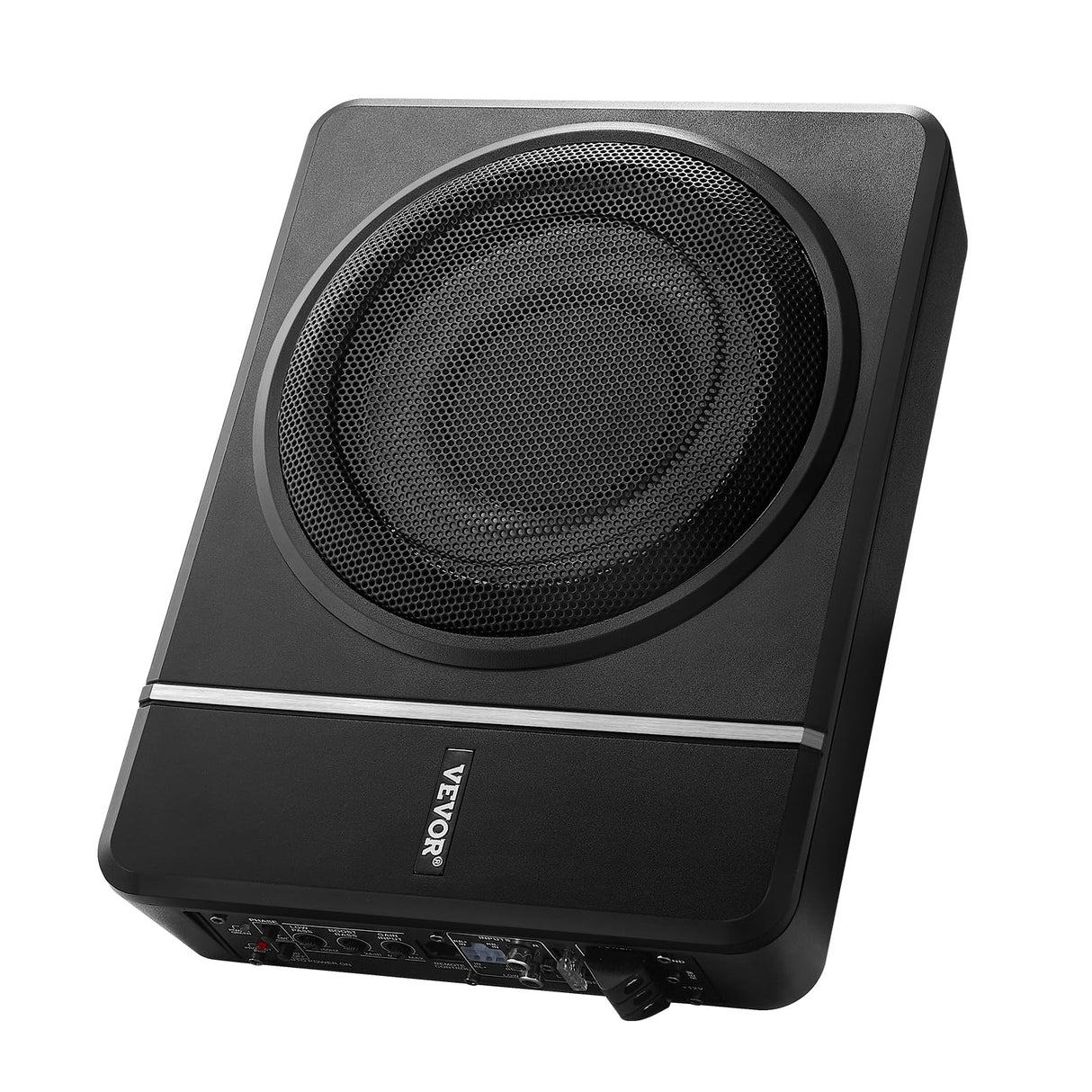 VEVOR Subwoofer para Debajo del Asiento para Automóvil 203 mm 240 W Altavoz Compacto para Coche Amplificador Incorporado Entrada Bajo Controlador de Volumen Control Remoto con Cable